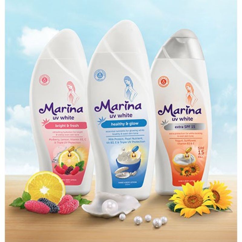 MARINA UV WHITE HAND &amp; BODY LOTION 460ML