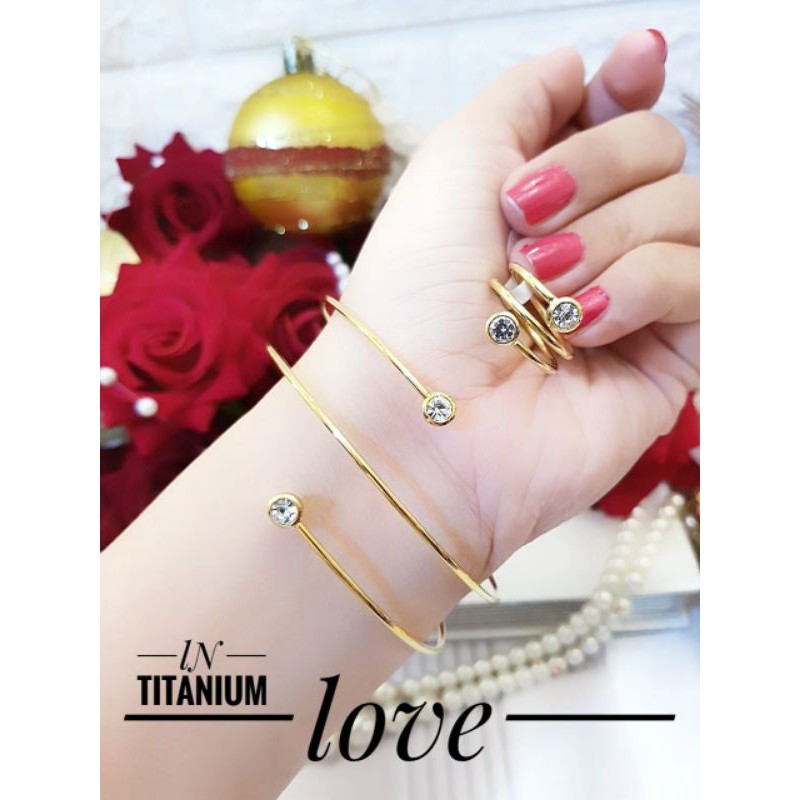 titanium gelang dan cincin d1225