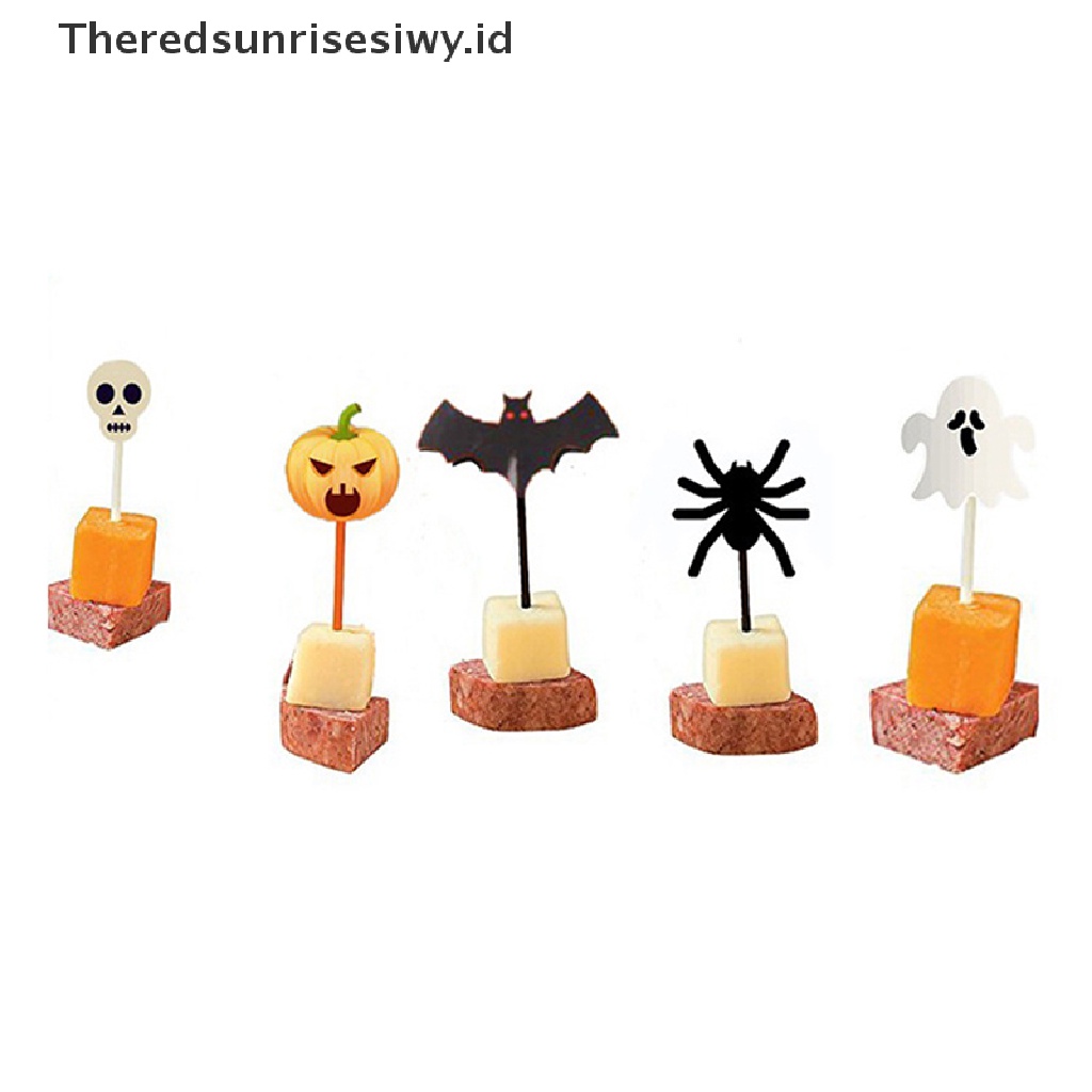 # Alat Rumah Tangga # 10pcs / set Garpu Buah / Kue / Dessert Desain Kartun Halloween Untuk Anak