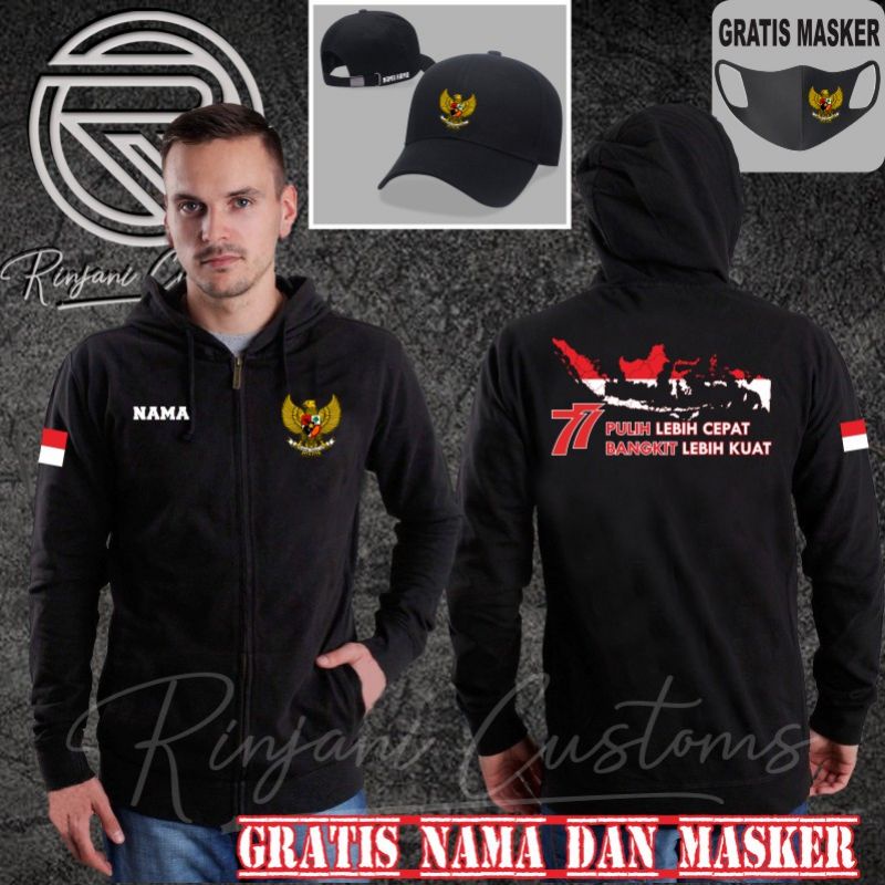 JAKET SWEATER GARUDA INDONESIA GRATIS NAMA DAN MASKER BISA BAYAR COD