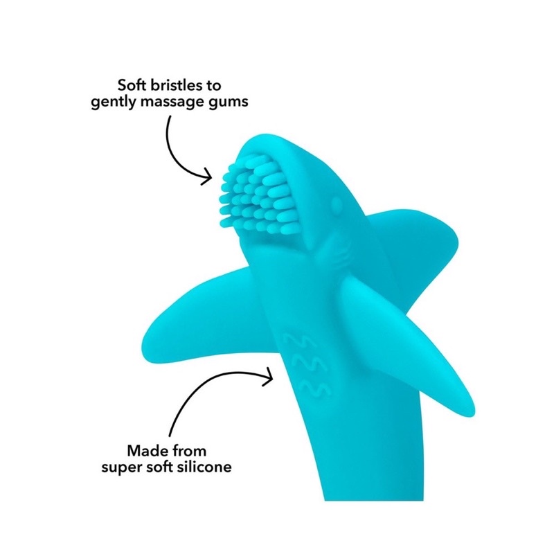 Nuby Shark Teether Toothbrush - Gigitan Bayi