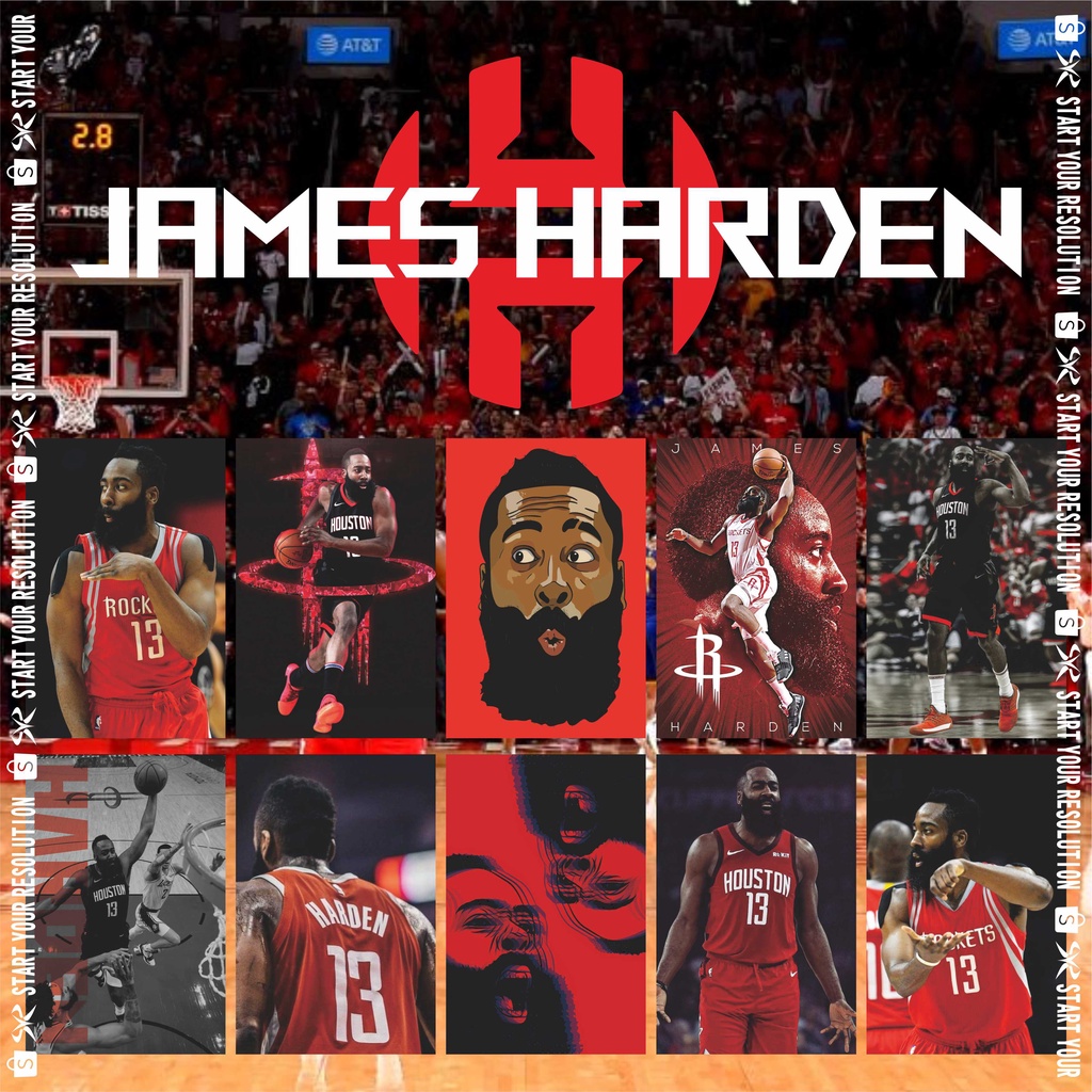 Poster Basket James Harden / Poster NBA Houston Rocket / Brooklyn Nets - Sport - Bahan Tebal Finishi