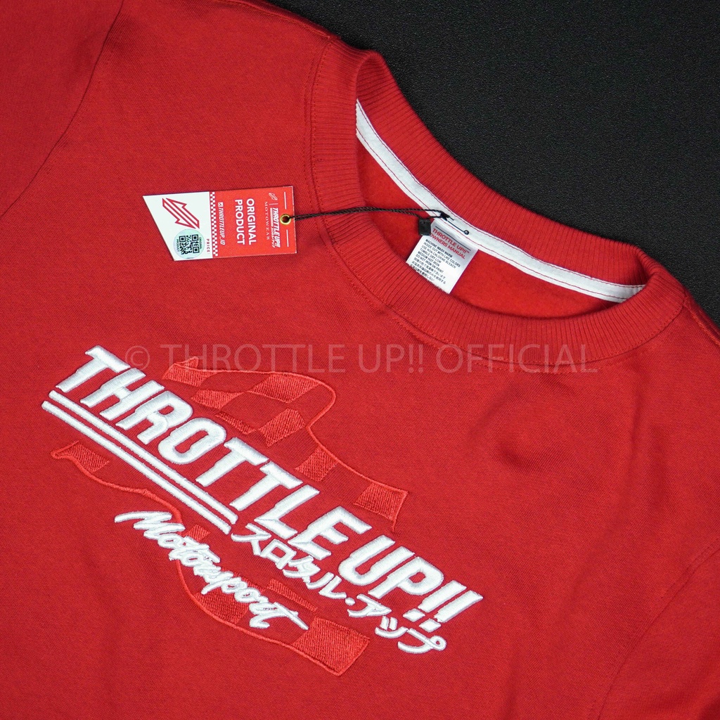 crew neck Sweater MERAH  - THROTTLE UP!! ORIGINAL