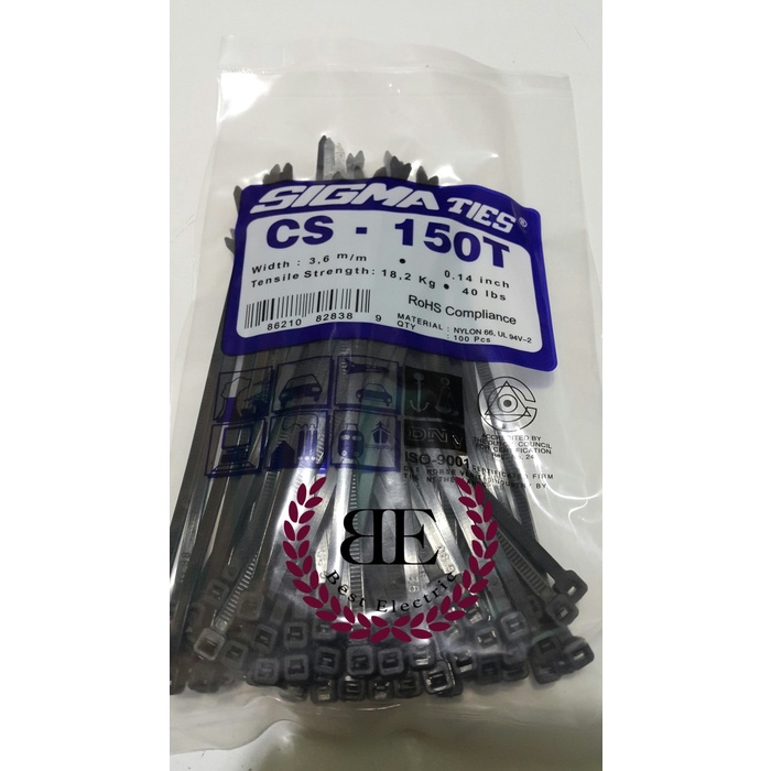 

ORGANIZER-DOCUMENT- KABEL TIES / KABEL TIS / CABLE TIE CS 150 T HITAM 15 CM SIGMA CS150T -DOCUMENT-