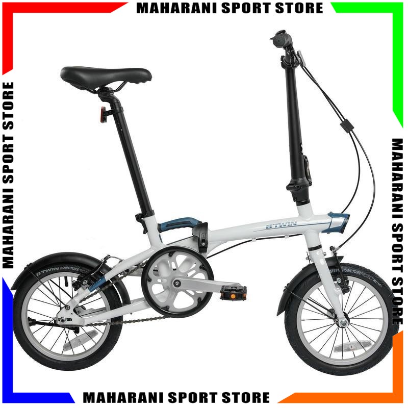 Sepeda Lipat BTWIN Tilt 500 14" CN Single Speed - Putih