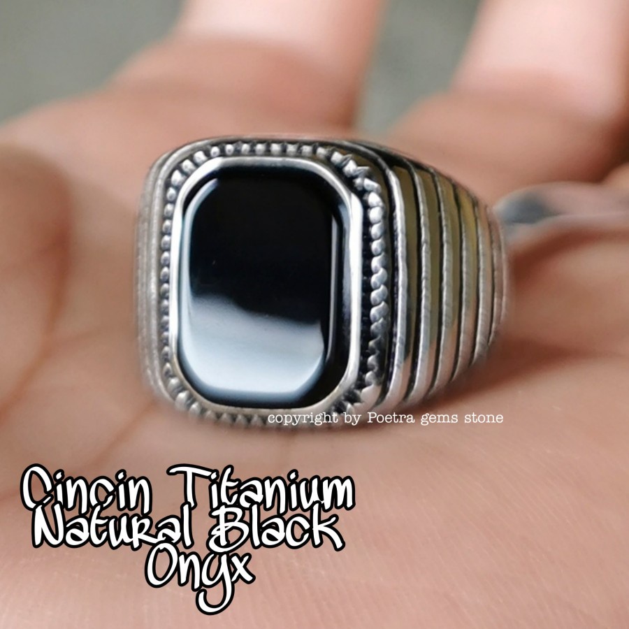 CINCIN PRIA TITANIUM SUPER BLACK ONYX BERKELAS