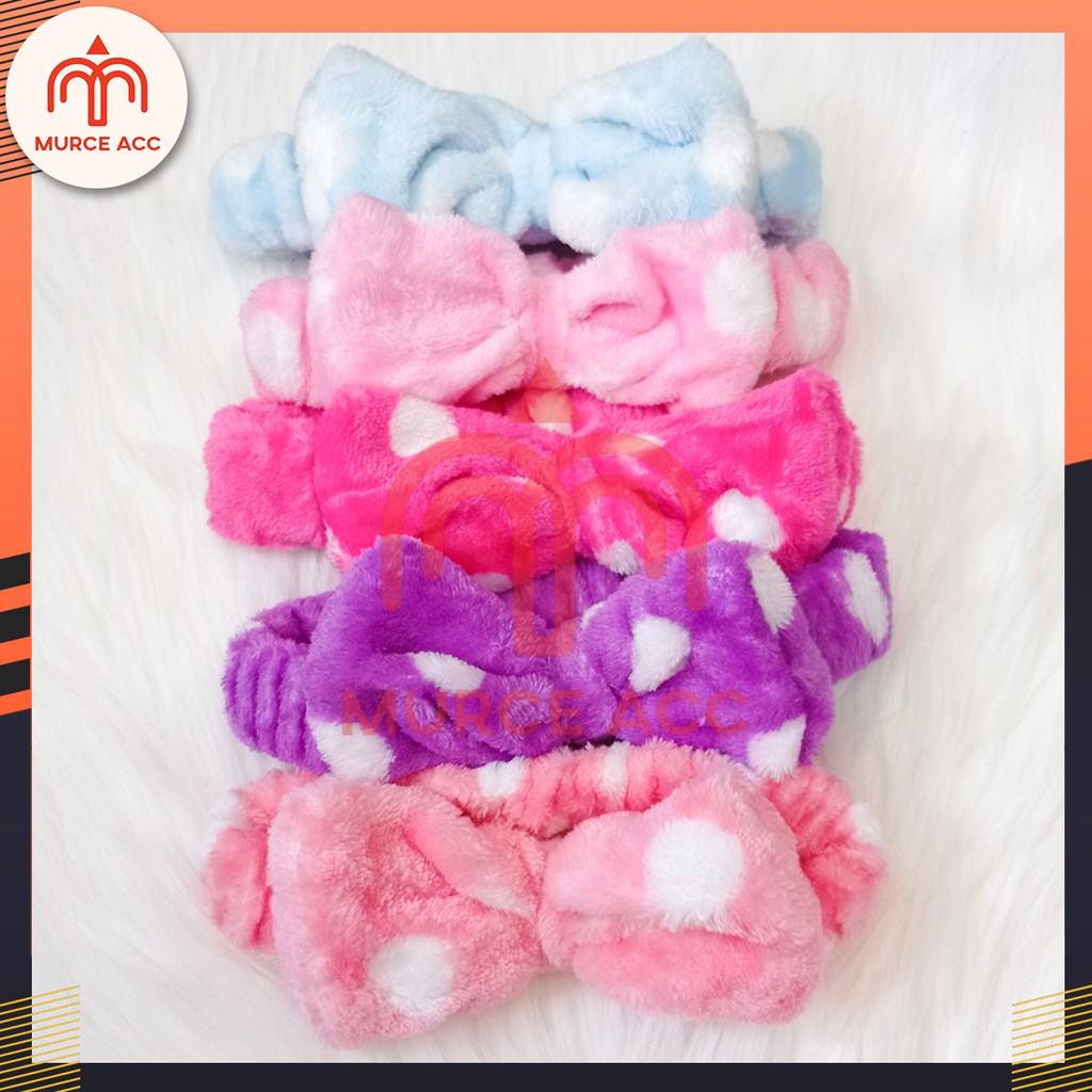 Bandana Mandi / Bandana Masker Bulu Lucu Model Pita Chibi Import Korea