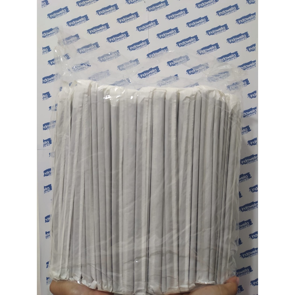 Sedotan plastik hitam dan putih tekuk steril kertas 6mmx24cm 500pcs