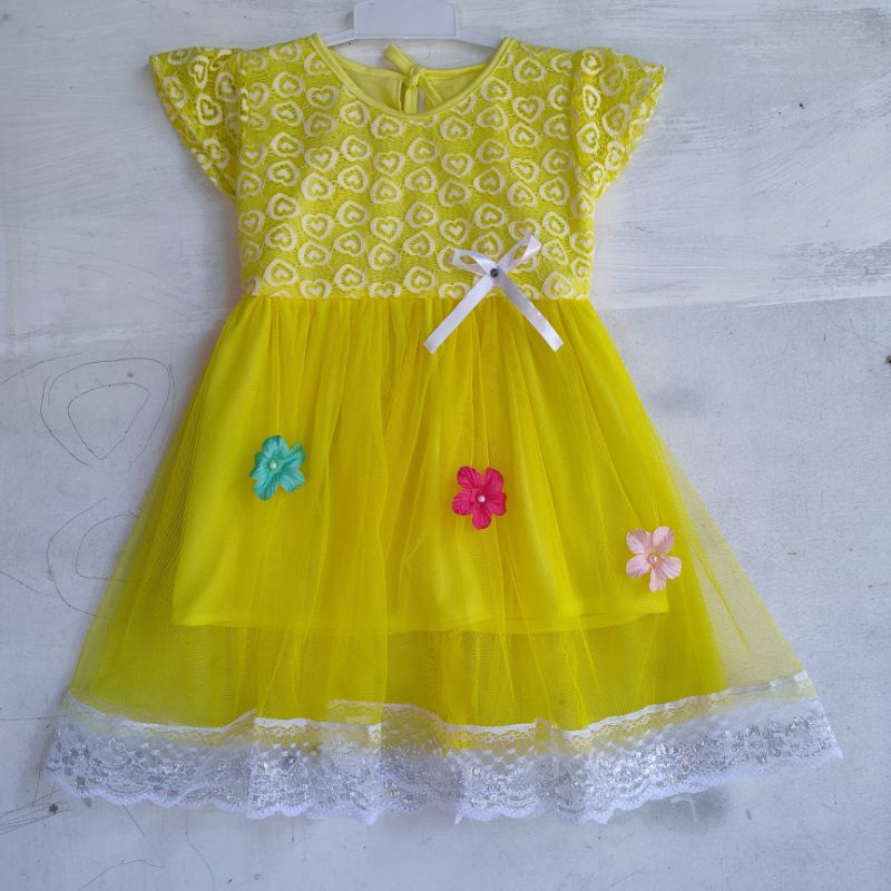 Dress anak 1 2 tahun baju anak cewek perempuan gaun cantik unik tutu brokat (Dress fitriyalova)