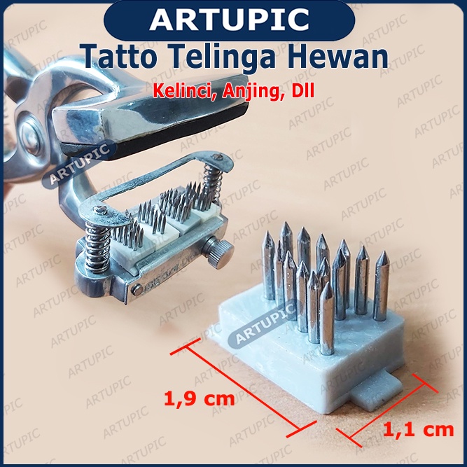 Set Komplit Alat Tatto Tato Telinga Kelinci Anjing Kambing Hewan Tang Jepit