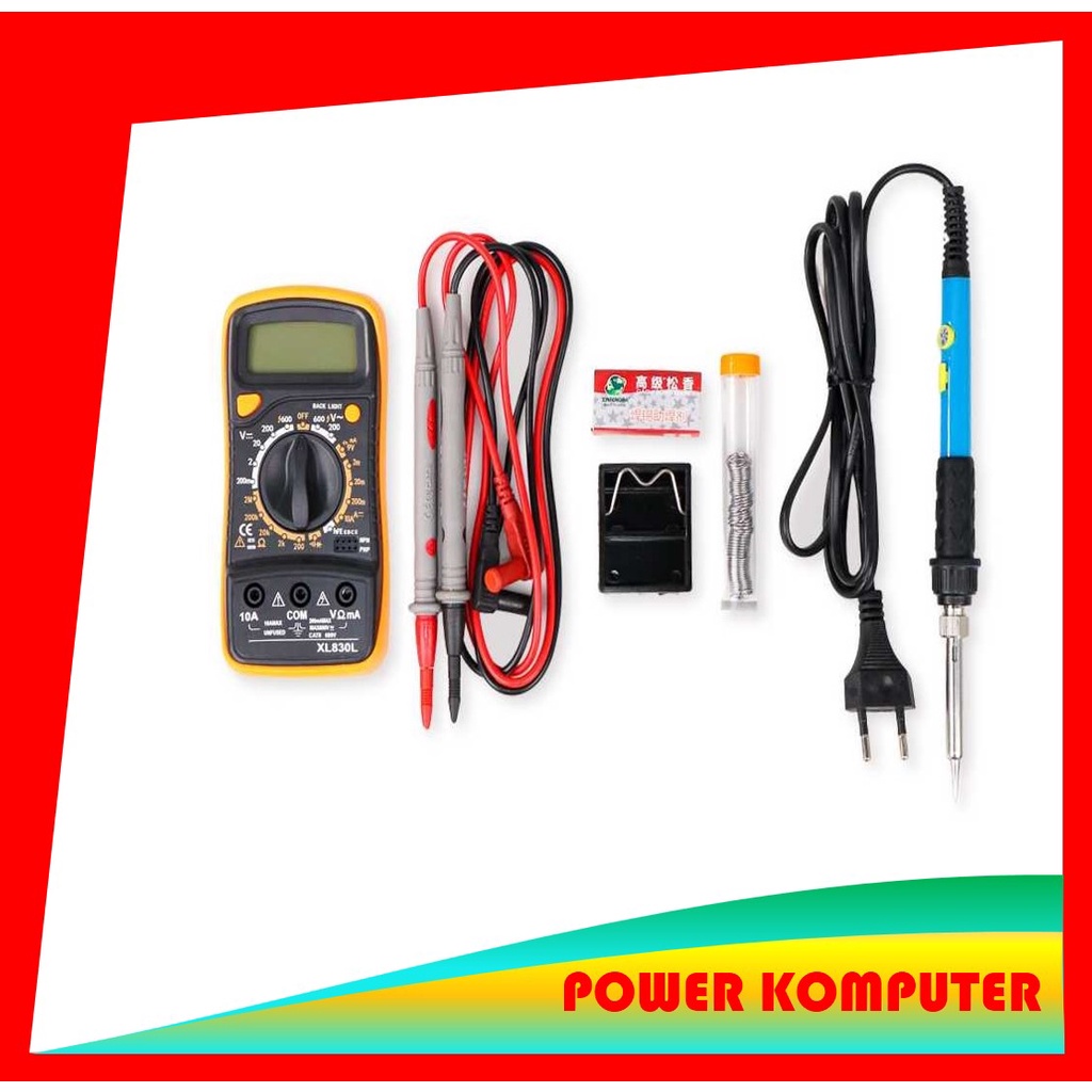 Jual Peralatan Solder Iron Kit 60W 220V dengan digital multimeter