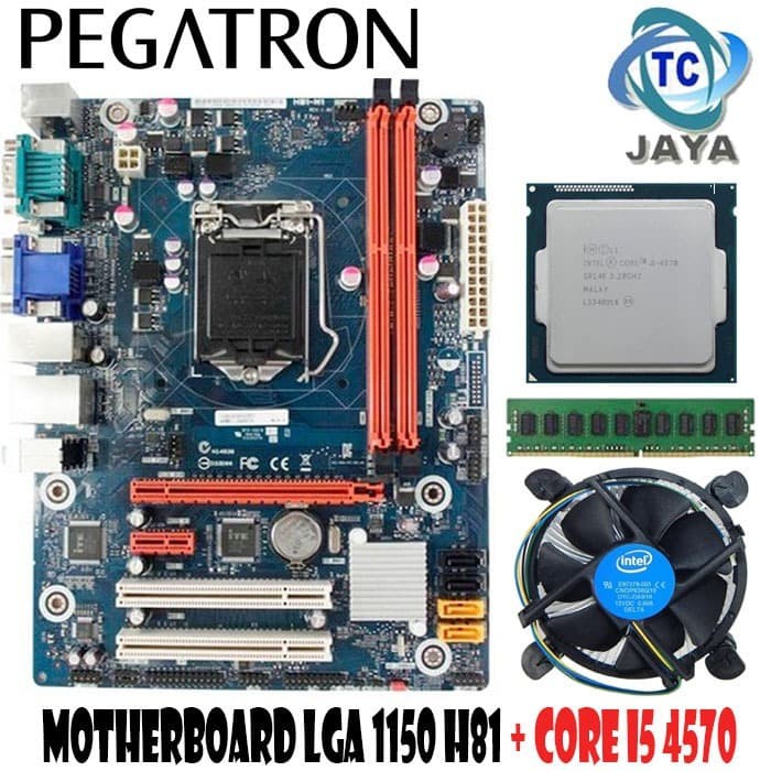 Mainboard LGA 1150 H81 PEGATRON Plus Processor Core I5 4570 + RAM 2GB