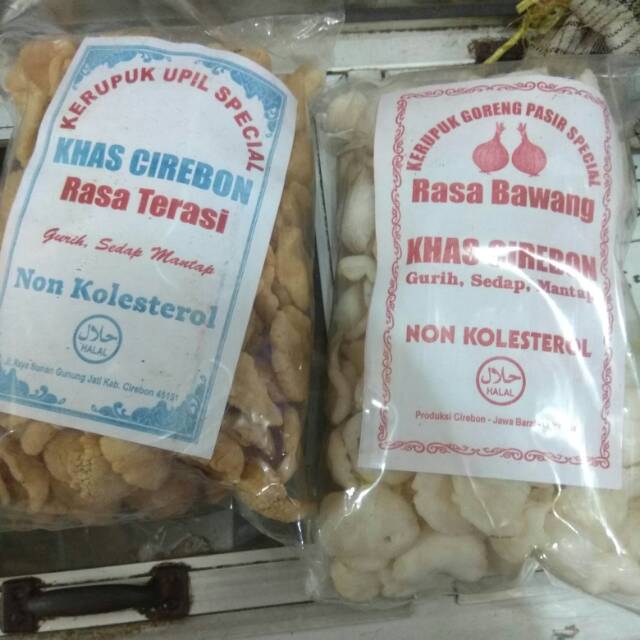 

Kerupuk upil tradisional rasa bawang dan terasi khas Cirebon netto 100 gram