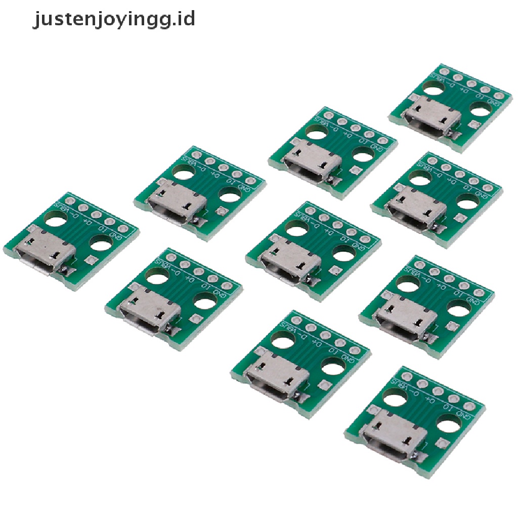 10 Pcs Papan Konektor Konverter MICRO USB Ke DIP Adapter 5 Pin Female PCB