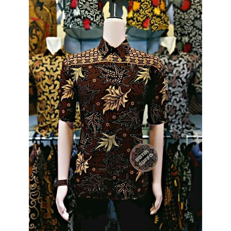 [BISA COD] kemeja Batik Premium Baju Batik Pria Lengan Pendek Reguler fit