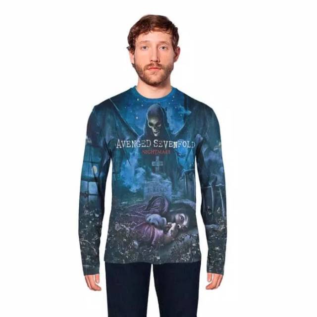 Kaos Pria AVENGED SEVENFOLD 3D fullprint Premiun model lengan panjang