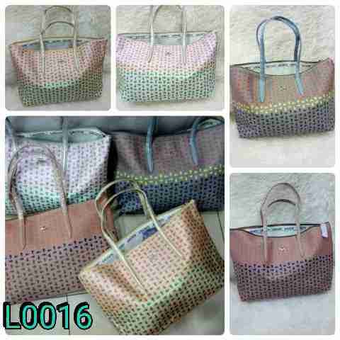 TAS LACOSTE TOTE CROCODILE PLAT BESI