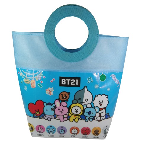 Tas Ultah BT21 Pegangan Bulat BT21 Promo BTS  Tas SouvenirGoodie Bag BT21 Blue  Murah Unik Terlaris-1