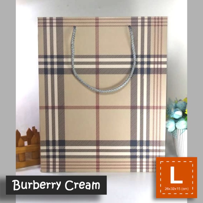 Paper Bag Tali Motif / Tas Kertas Kado / Tas Ultah- L BURBERRY