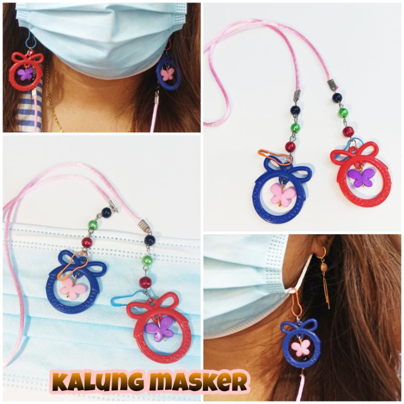 STRAP MASKER LUCU MIX WARNA/ KALUNG MASKER TALI GANTUNGAN LANYARD MASKER/STRAP MASK CHAIN