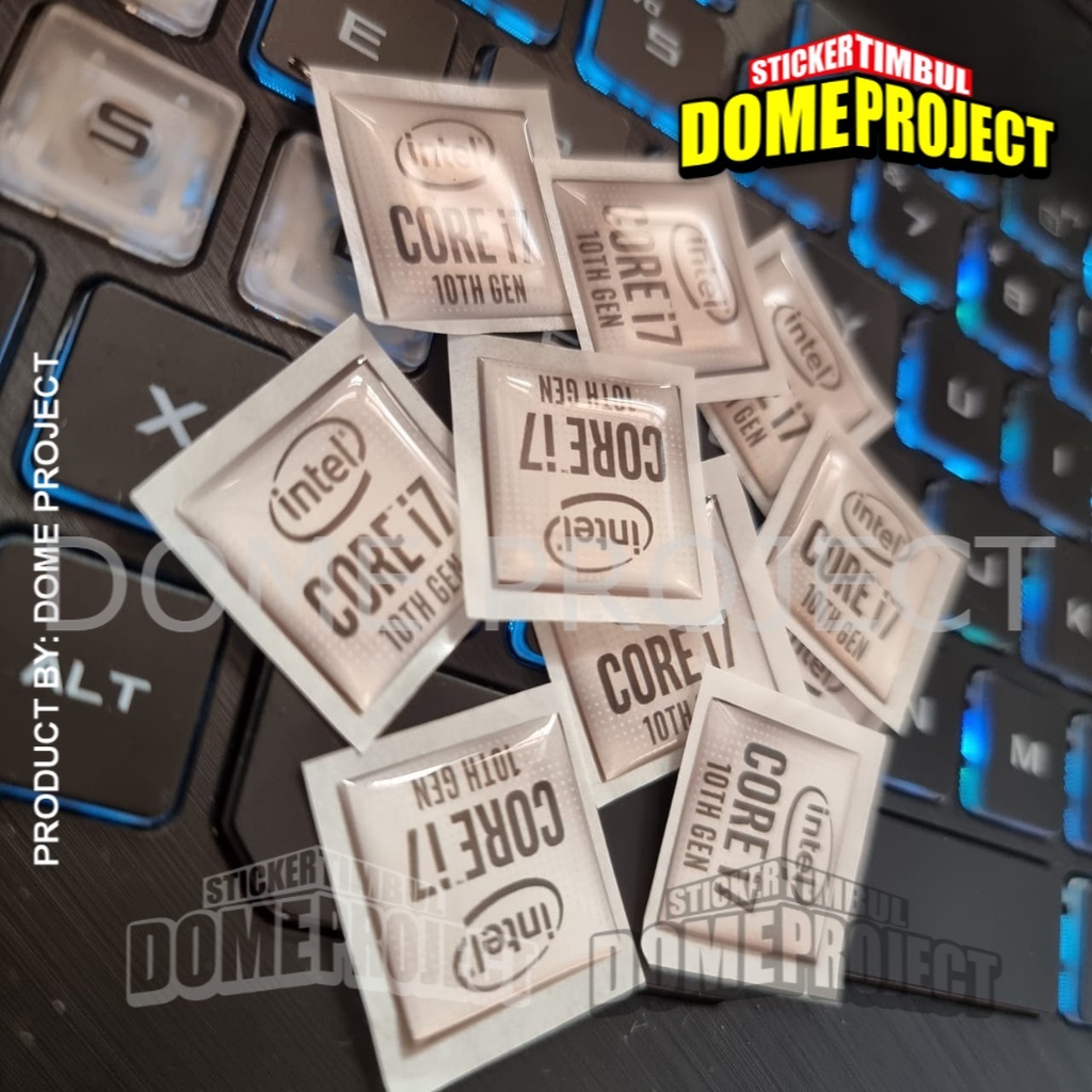 STIKER INTEL i7 GEN 10TH EMBLEM STIKER RESIN LENTUR WATERPROOF SATUAN