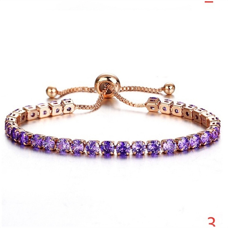 COD Gelang Titaniun Perak Berbentuk Hati Rantai Gelang Tangan Wanita Bunga Bintang Liontin Korea Fashion Gelang Wanita-Purple