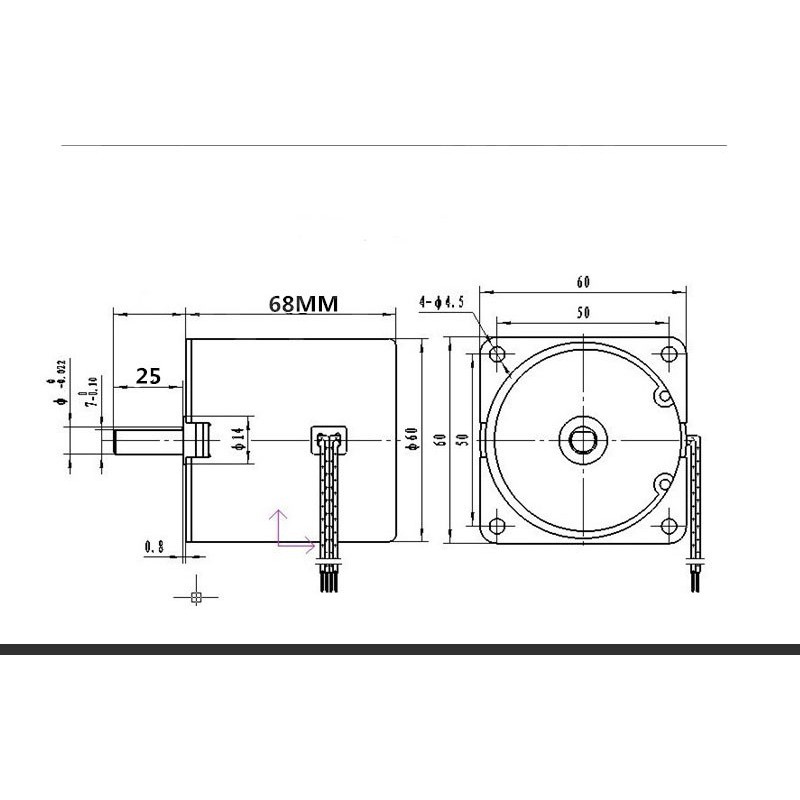 Motor 68KTYZ Low speed 28W synchronous Forward &amp; Reverse (8105)