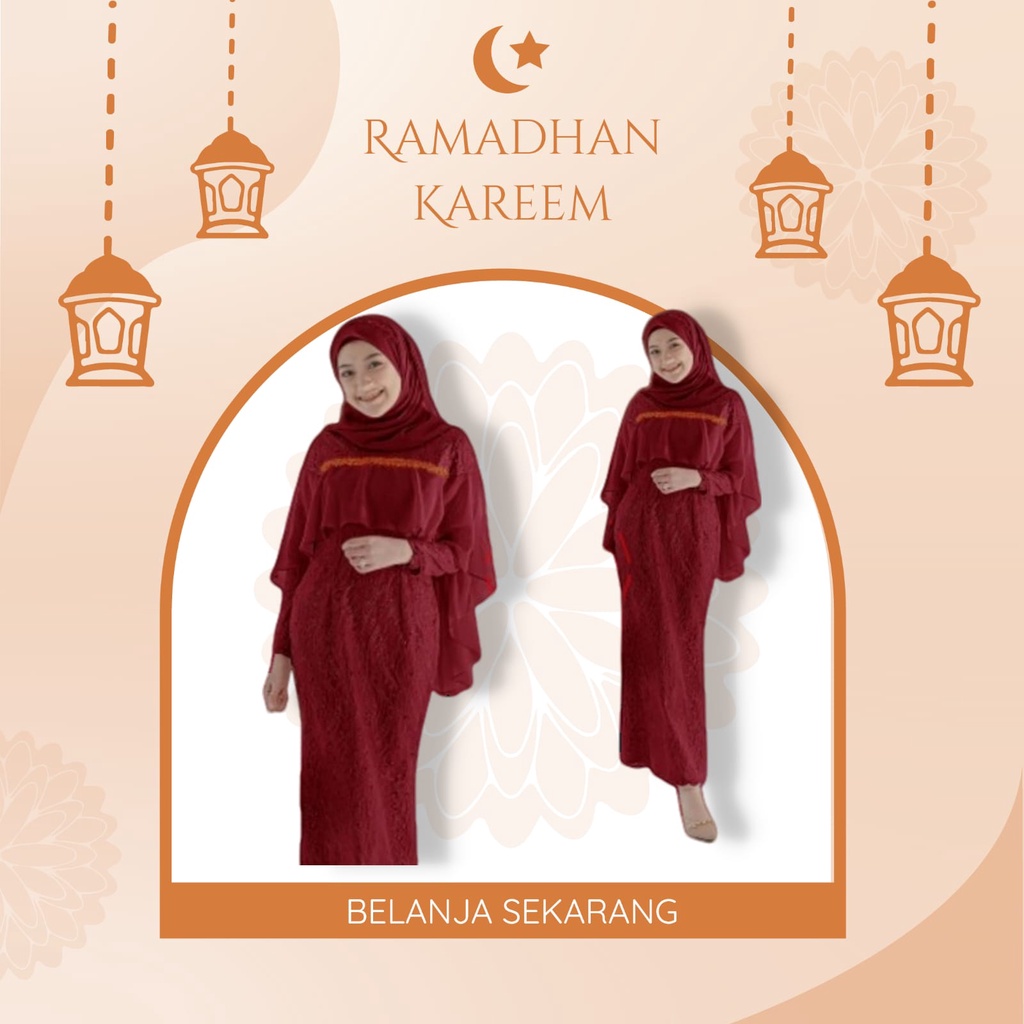 Baju Gamis Wanita Remaja Terbaru 2022 Model Kekinian Duyung Bahan Brukat Modern Pesta Kondangan mewa