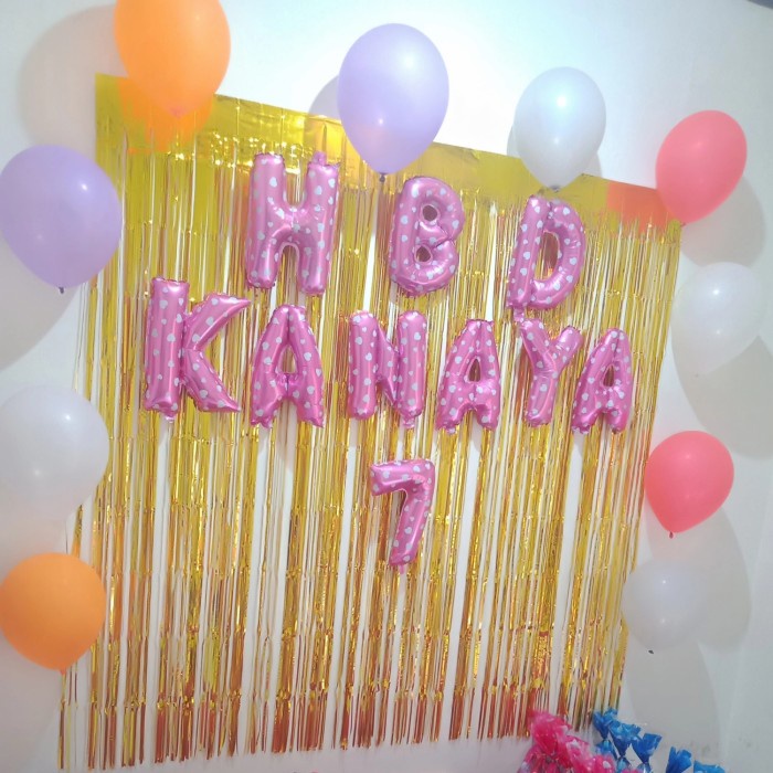 BALON- BALON HURUF | BALON FOIL HURUF PINK | SOUVENIR ULTAH -BALON.