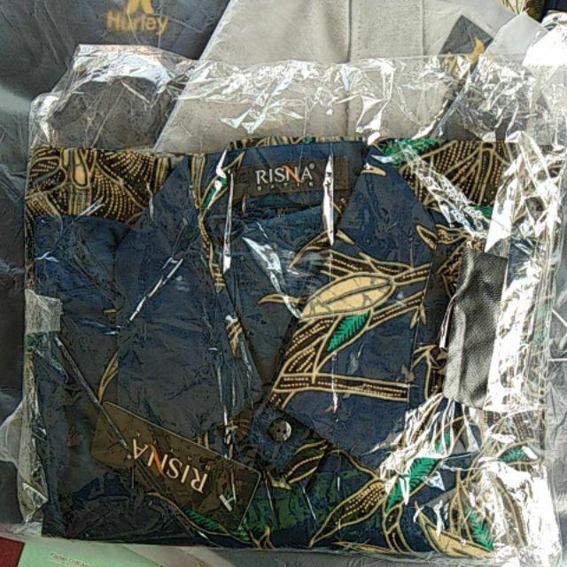 Risna Batik Krb192 B Kawung Kemeja Batik Pria Lengan Panjang Regular Fit