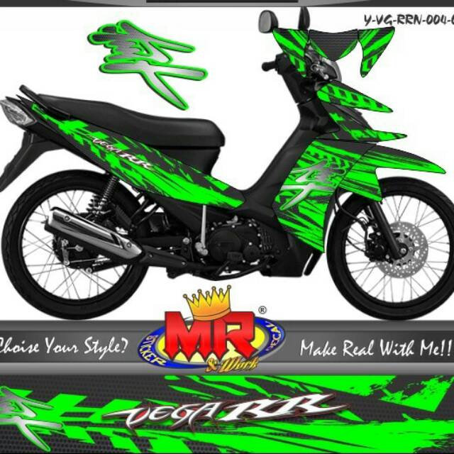 Decal Dekal Vega Rr New Hijau Hitam Stiker Sticker 04 Spec A