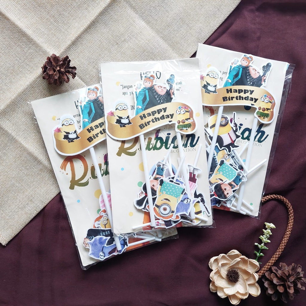 Minion 2 Topper Cake hiasan Kue Ulang Tahun