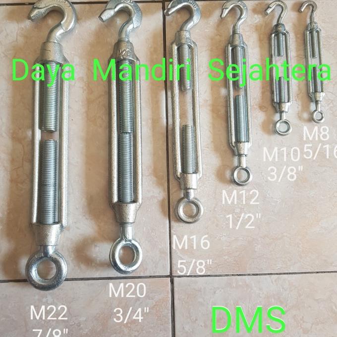 Baut Mur Pengencang Span Skrup/ Turnbuckle/ Jarum Keras M20/ 20 Mm/ 20 Mm ( 3/4" )