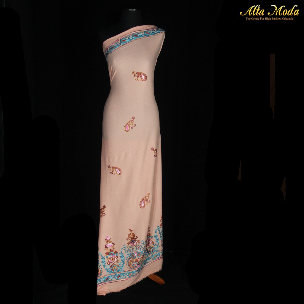 

Alta Moda Kain India Bubble Rainbow Motif Paisley Mahkota Peach (1M)