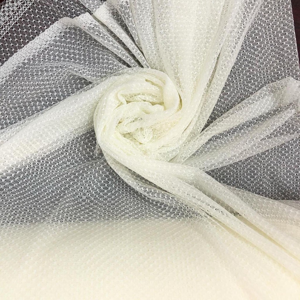 Brukat Tulle Putih Motif Diamond BAHAN KAIN BRUKAT TILE PREMIUM BROKAT METERAN MURAH BURKAT LACE BRO