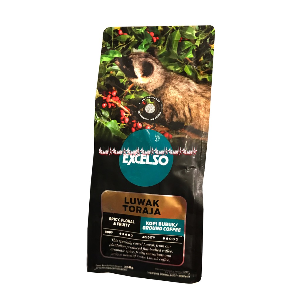 Excelso Luwak Toraja Spicy Floral 200gr Kopi Bubuk Ekselso Exselso Loewak Sulawesi Ground Coffee Luwak Toraja 200 gram