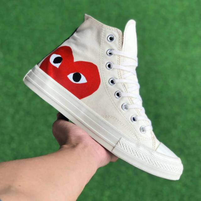 converse x cdg white