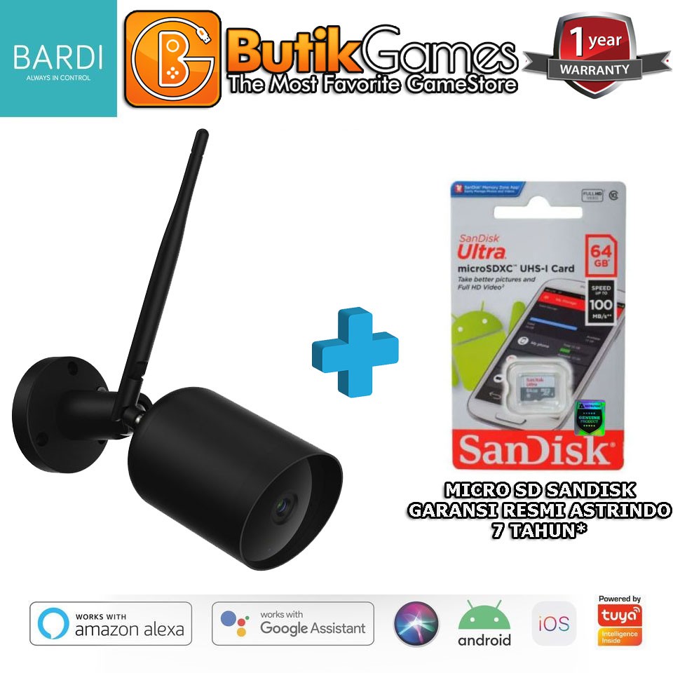 Kamera Camera CCTV BARDI Smart Outdoor Static IPCam + Memori 64GB