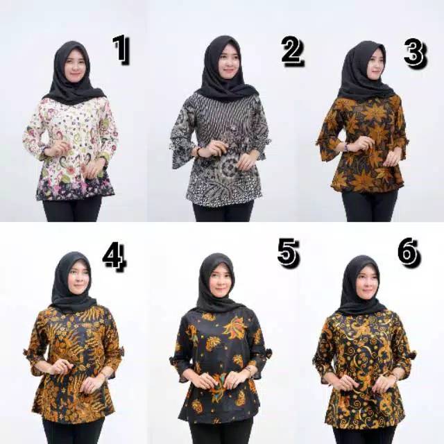 ATASAN BATIK WANITA MOTIF BATIK DIANPUTRI SERAGAM BATIK BAJU BATIK WANITA