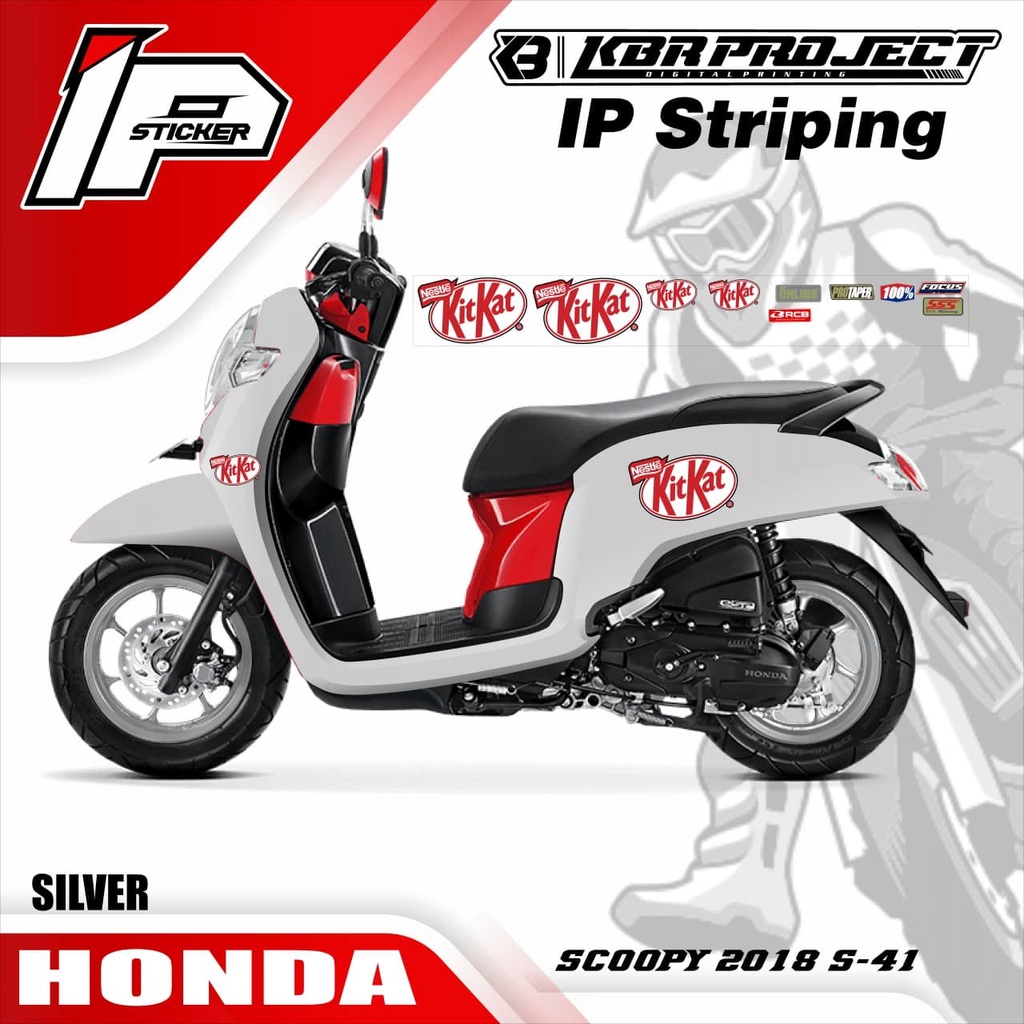 SCOOPY 2018 striping SCOOPY 2018 motor HONDA motor sticker variasi Racing S-41 (cod) stiker motor