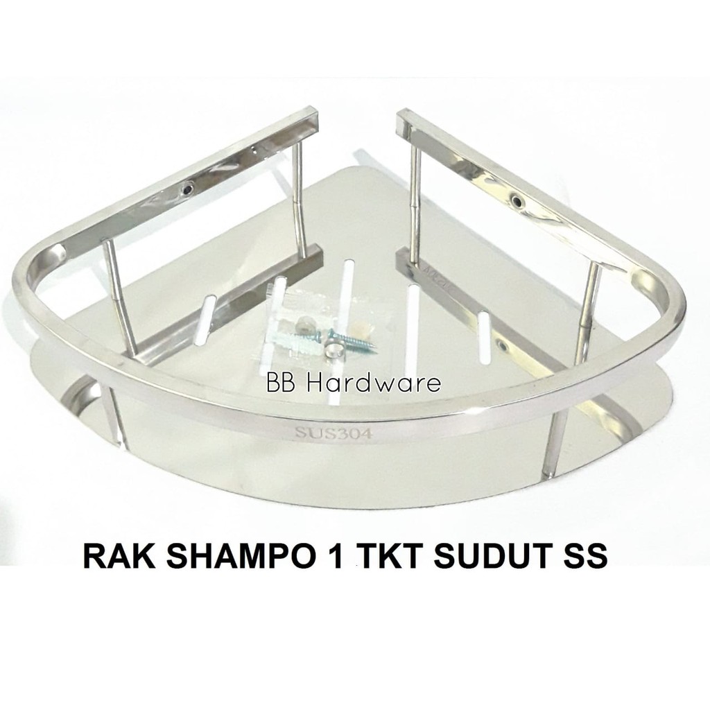 RAK BANO SUDUT SHAMPO SS 188 SINGLE / RAK SHAMPO STAINLESS STEEL