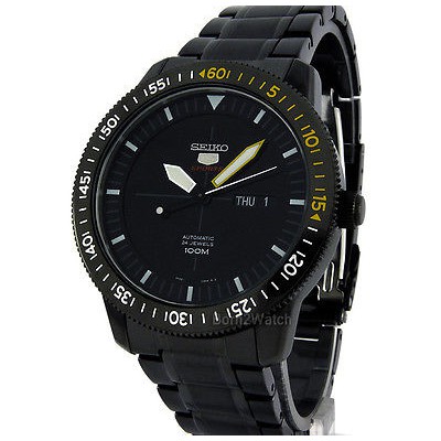 Seiko 5 Sports Original SRP569K1 Automatic Hitam Kuning Jam Tangan Pria SRP569