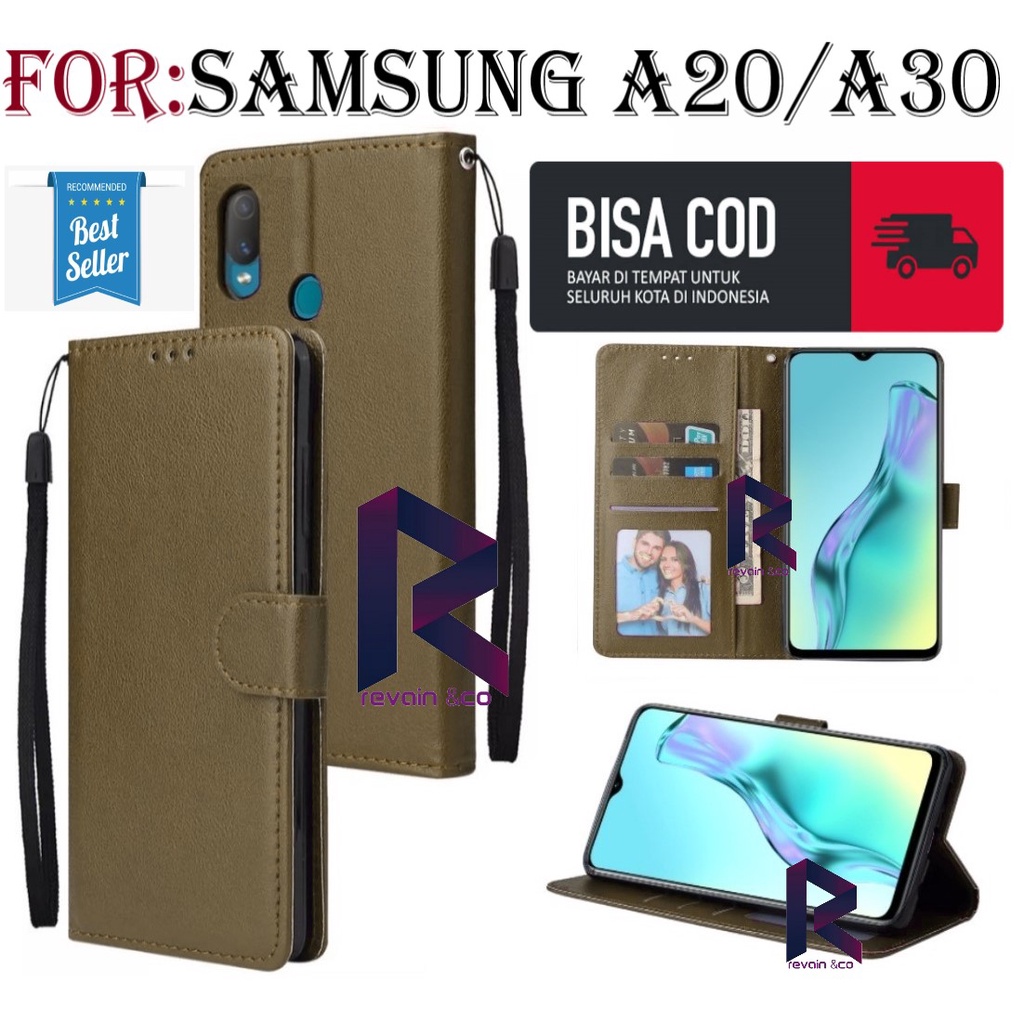 SAMSUNG GALAXY A20 A30 CASE FLIP WALLET LEATHER KULIT PREMIUM SARUNG BUKA TUTUP FLIP CASE SAMSUNG A20/A30