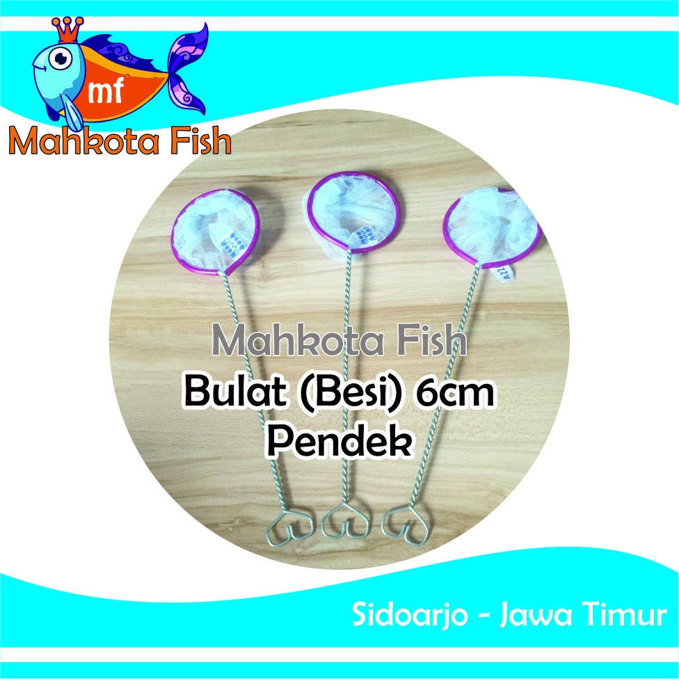 Serok Ikan BULAT BESI 6 cm / Jaring Ikan / Seser Ikan | Cupang | Guppy | Burayak | GRATIS PACKING KARDUS !!!