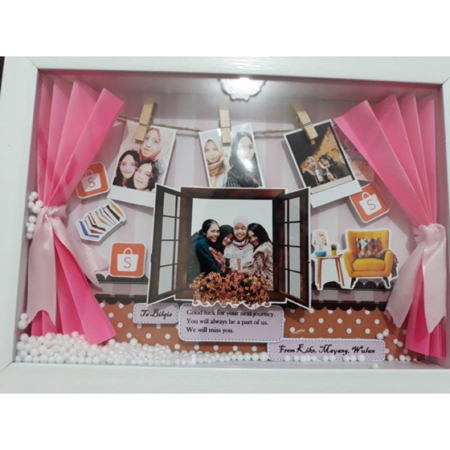 Popup frame Mahar Pernikahan Vintage Rustic Uang Kertas Logam Mulia Uk 30x21cm