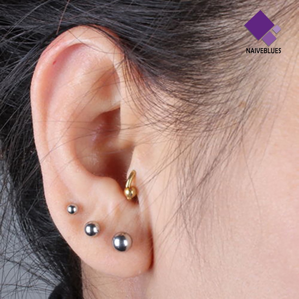 Anting Stud Bentuk Barbell Bahan Titanium Untuk Wanita