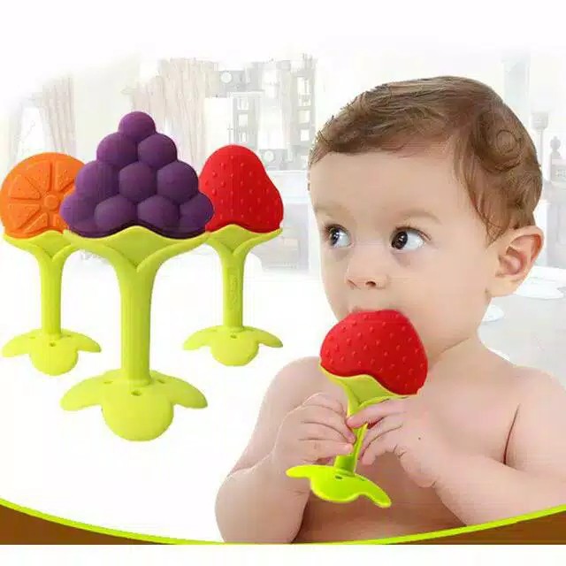 Teether Buah / Gigitan Bayi Berbentuk Buah / Mainan Gigi Silikon / Silikon BPA Free