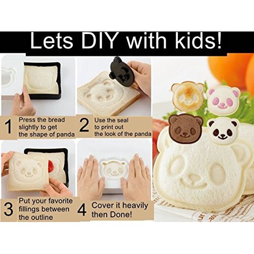 Set Cetakan Roti Kepala Panda Bread Mold Panda Bento Bread Maker