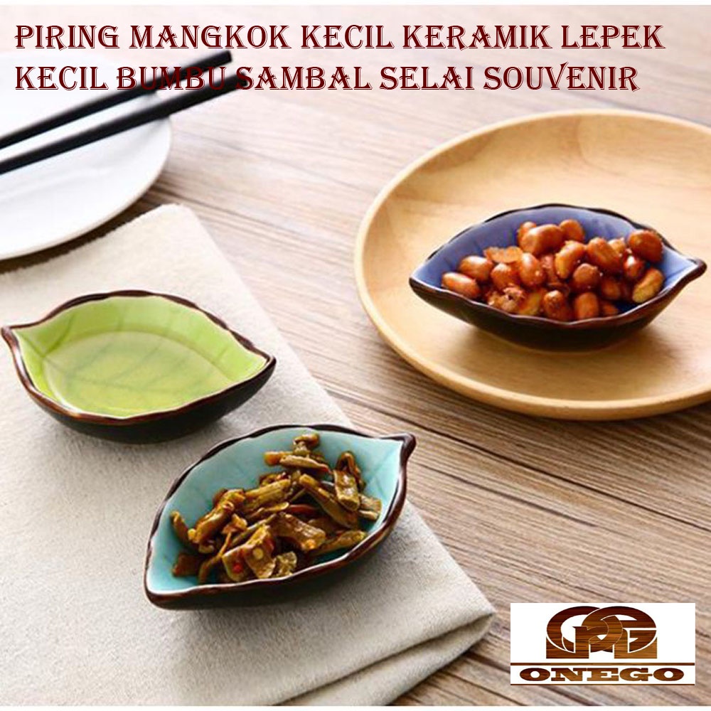 Piring Mangkok Kecil Keramik Lepek Kecil Bumbu sambal Selai Souvenir
