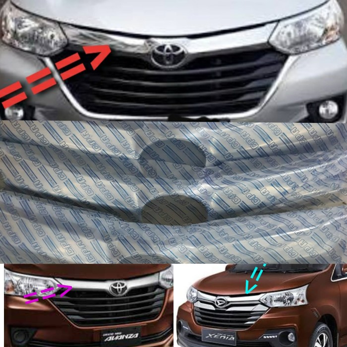 hodlist lis grille grill depan kap mesin toyota grand new Avanza / great new xenia 2015 2016 2017 2018 tempel crome chrome